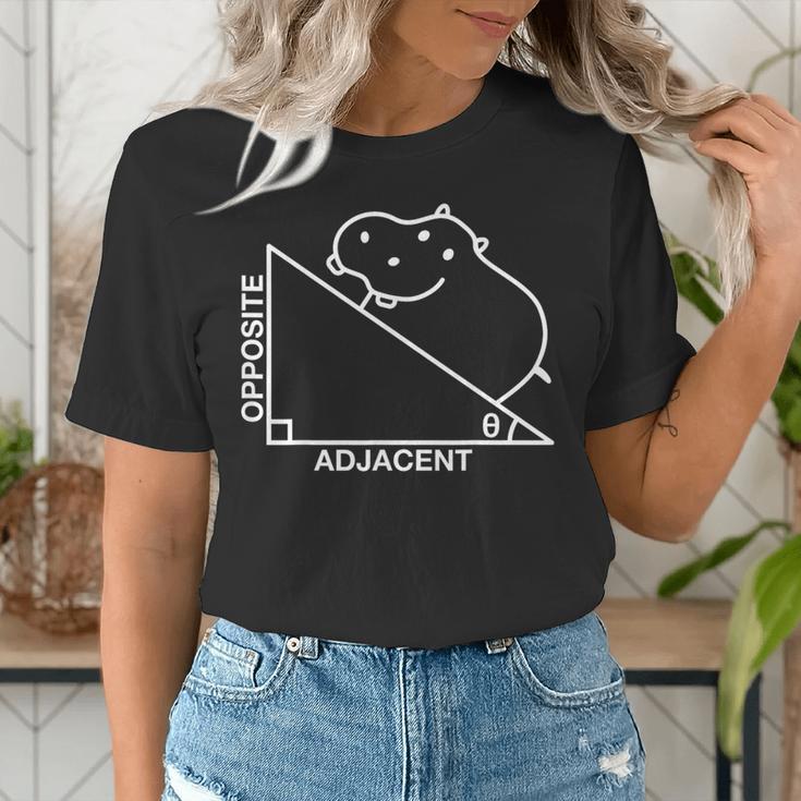 Nerdy Hippotenuse Hypotenuse Hippopotamus Math Teacher Women's T-Shirt, funny gift