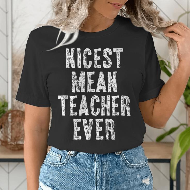 Nicest Mean Teacher Ever Teacher For Men Women Women's T-Shirt, funny gift Nicest Mean Teacher Ever Teacher For Men Women Women's T-Shirt, funny gift