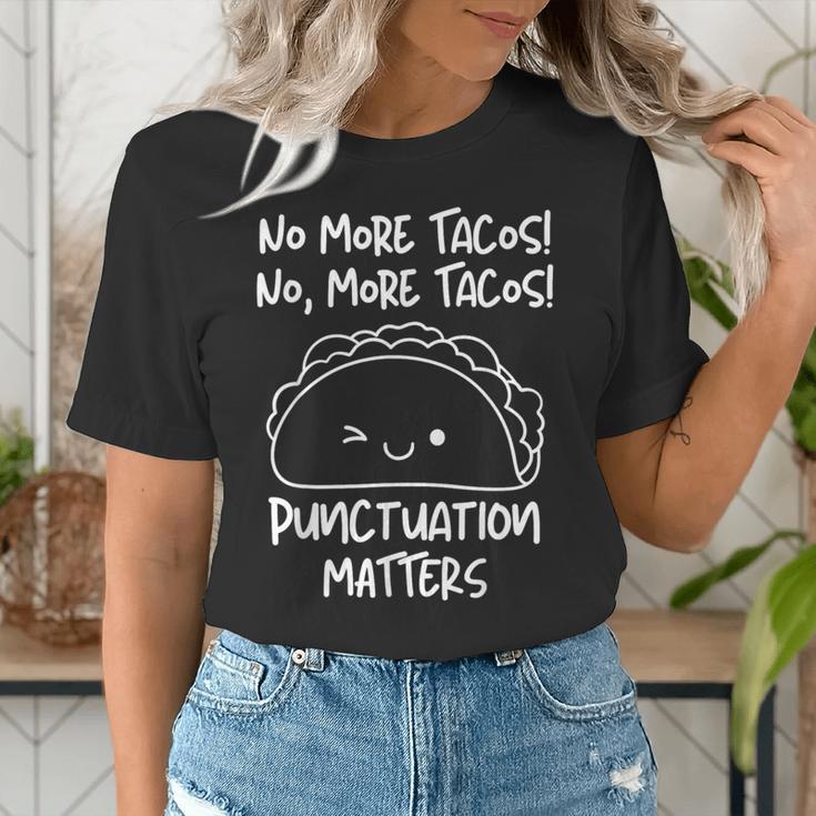 No More Tacos Punctuation Matters Taco English Teacher Women's T-Shirt, English Teacher Shirts, funny gift