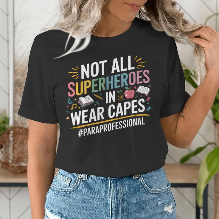 Not All Super Heroes Wear Capes Paraprofessional Teacher Women's T-Shirt, Super Teacher Shirts, funny gift Not All Super Heroes Wear Capes Paraprofessional Teacher Women's T-Shirt, Super Teacher Shirts, funny gift