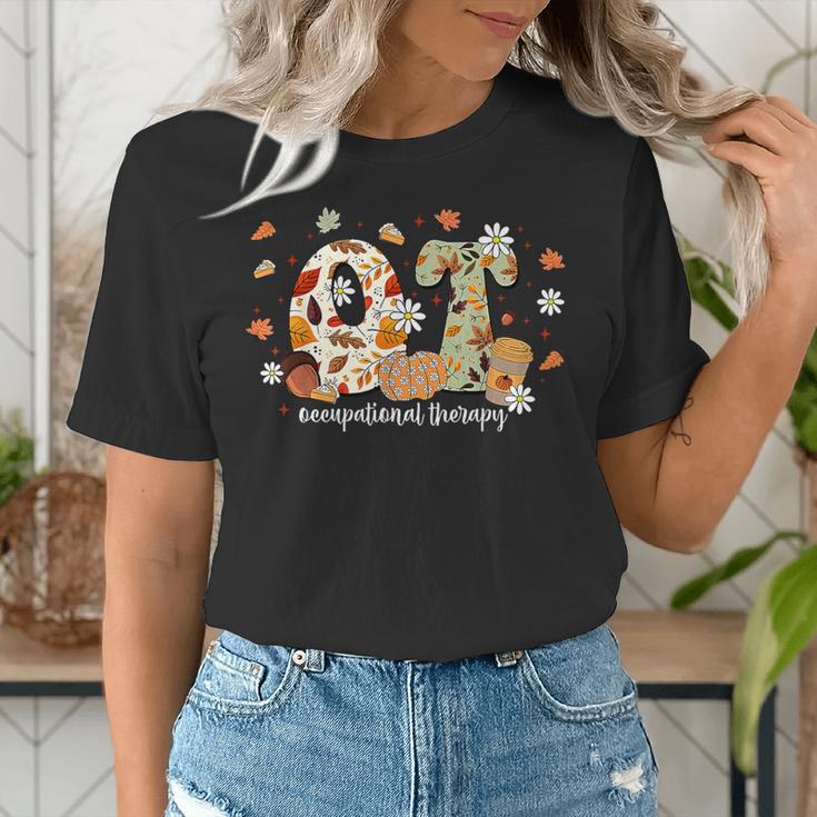 Occupational Therapy Fall Autumn Pumpkin Flower OTA Teacher Women's T-Shirt, funny gift Occupational Therapy Fall Autumn Pumpkin Flower OTA Teacher Women's T-Shirt, funny gift