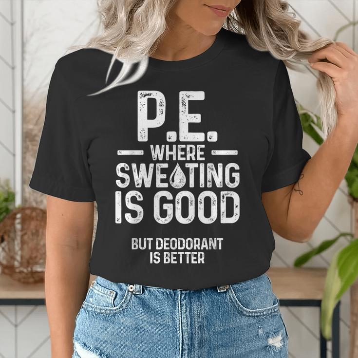 PE Physical Education Teacher Sweating Men Women Women's T-Shirt, Pe Teacher Shirts, funny gift PE Physical Education Teacher Sweating Men Women Women's T-Shirt, Pe Teacher Shirts, funny gift
