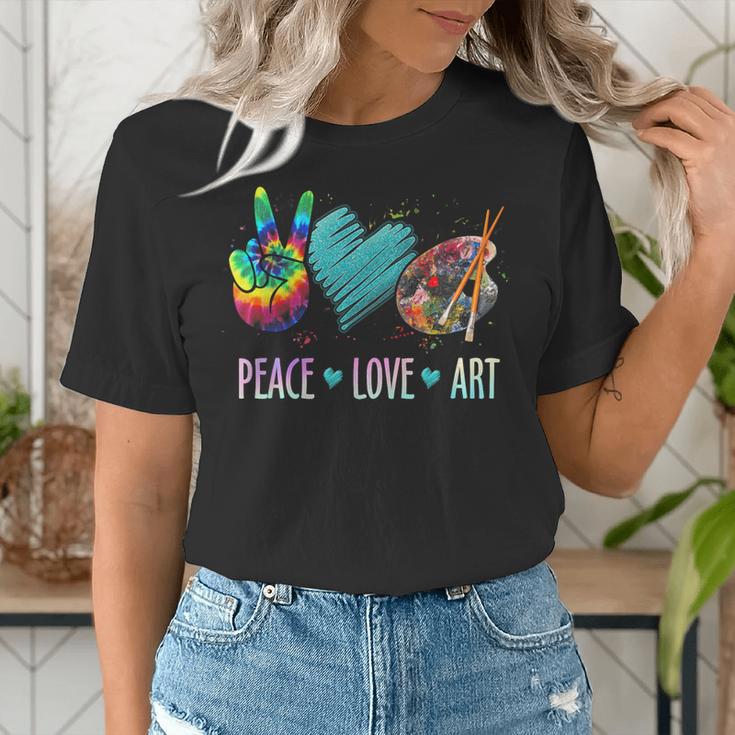 Peace Love Art Painting Palette Art Teacher Women's T-Shirt, funny gift Peace Love Art Painting Palette Art Teacher Women's T-Shirt, funny gift