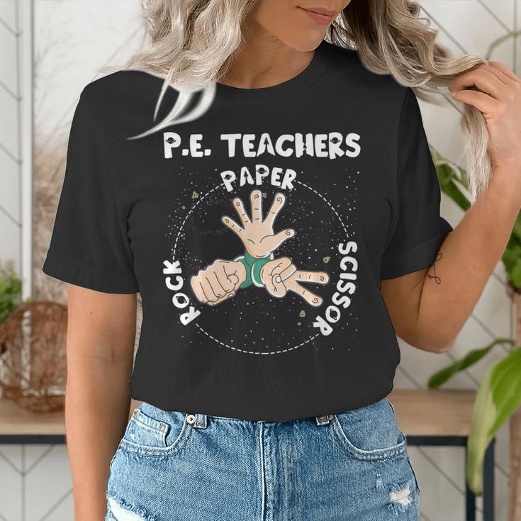 Physical Education PE Teacher Rock Paper Scissor Women's T-Shirt, Pe Teacher Shirts, funny gift