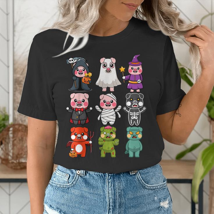 Pig Spooky Ghost Witch Boo-Jee Horror Pumpkin Pig Halloween Women's T-Shirt, funny gift