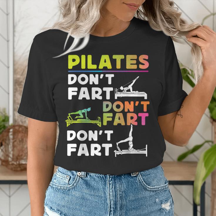 Pilates Instructor Teacher Watercolor Pilates Don't Fart Men Women Kids Women's T-Shirt, funny gift Pilates Instructor Teacher Watercolor Pilates Don't Fart Men Women Kids Women's T-Shirt, funny gift