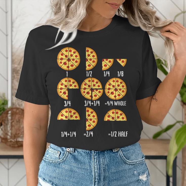 Pizza Slice Fraction Math Teacher Back To School Educational Women's T-Shirt, funny gift Pizza Slice Fraction Math Teacher Back To School Educational Women's T-Shirt, funny gift