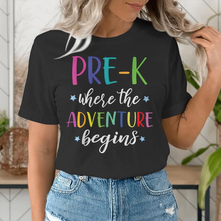 Pre-K Teacher Adventure Begins First Day Preschool Teachers Women's T-Shirt, funny gift Pre-K Teacher Adventure Begins First Day Preschool Teachers Women's T-Shirt, funny gift