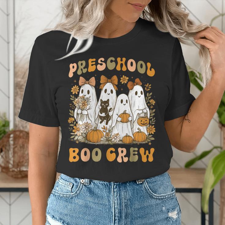 Preschool Boo Crew Teacher Kids Halloween Ghost Cat Pumpkin Women's T-Shirt, funny gift