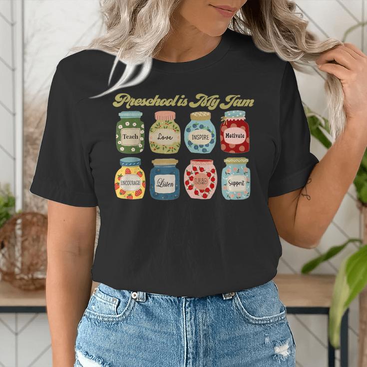 Preschool Is My Jam Retro Preschool Teacher Back To School Women's T-Shirt, funny gift