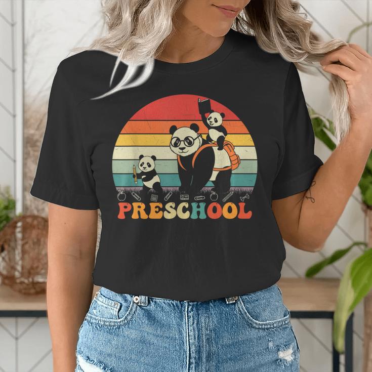 Preschool Panda Back To School Teacher Student Women's T-Shirt, funny gift Preschool Panda Back To School Teacher Student Women's T-Shirt, funny gift