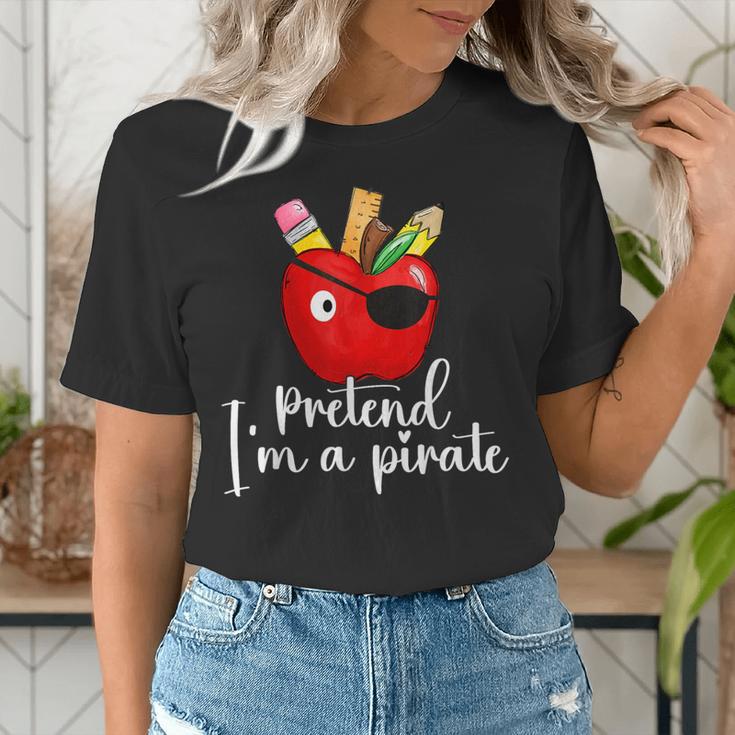 Pretend I'm A Pirate Teacher Apple Talk Like A Pirate Day Men Women Kids Women's T-Shirt, funny gift