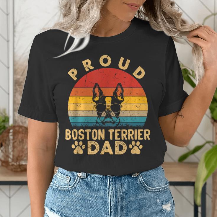 Proud Boston Terrier Dad Dog Owner Fathers Day Men Women Kids Women's T-Shirt, Boston Terrier Dad Shirts, funny gift