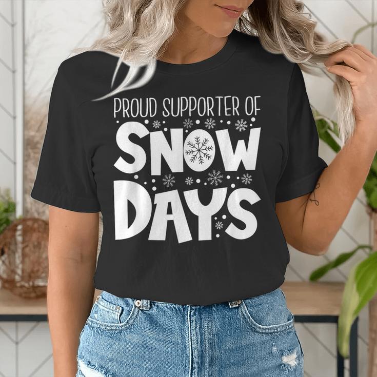 Proud Supporter Of Snow Days Teacher Christmas Men Women Women's T-Shirt, funny gift