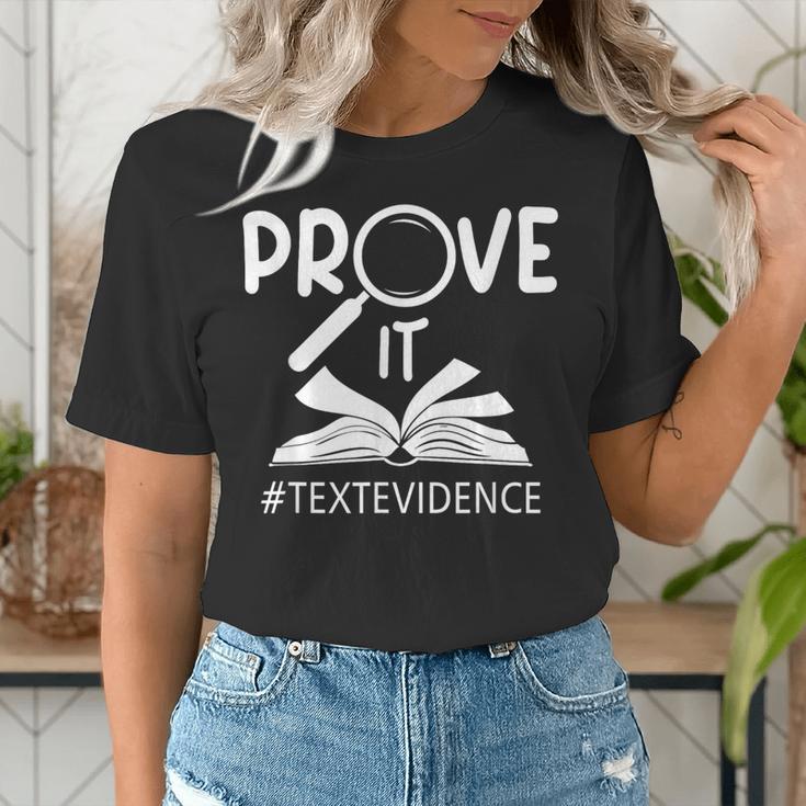 Prove It Text Evidences Reading Teacher First Day Of School Women's T-Shirt, funny gift Prove It Text Evidences Reading Teacher First Day Of School Women's T-Shirt, funny gift