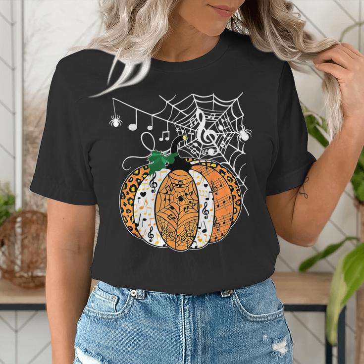 Pumpkin Music Teacher Halloween Fall Music Notes Autumn Women's T-Shirt, funny gift Pumpkin Music Teacher Halloween Fall Music Notes Autumn Women's T-Shirt, funny gift