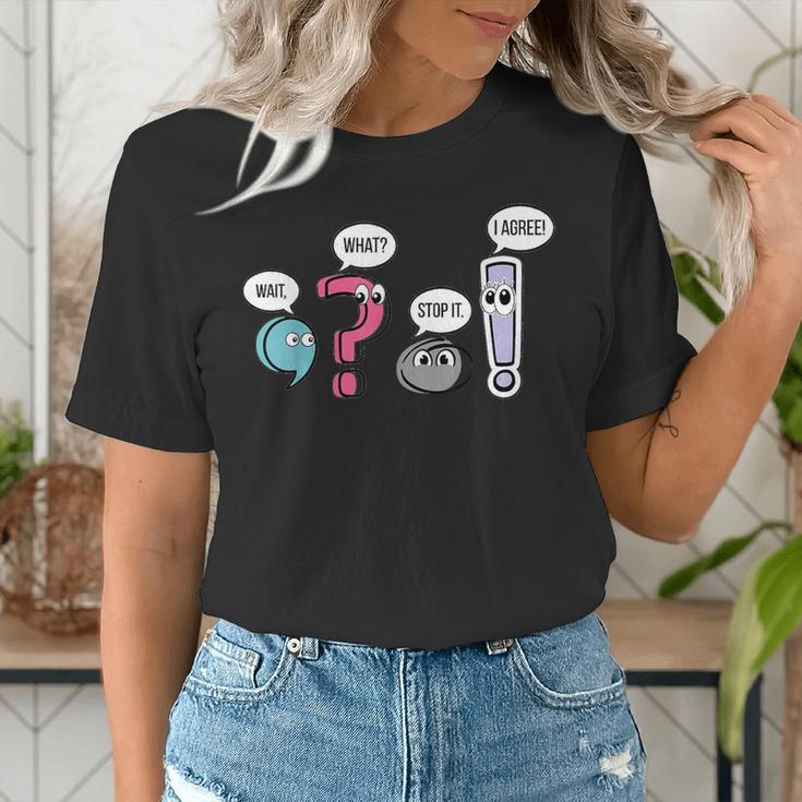 Punctuation English Teacher Wait What Stop It I Agree Women's T-Shirt, English Teacher Shirts, funny gift Punctuation English Teacher Wait What Stop It I Agree Women's T-Shirt, English Teacher Shirts, funny gift