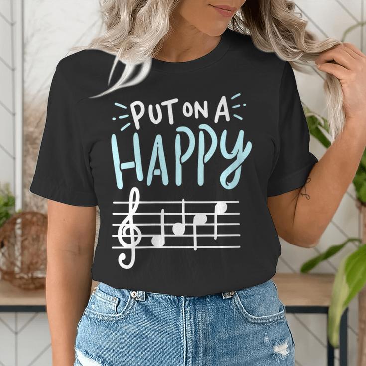 Put On A Happy Face Music Music Teacher Women's T-Shirt, funny gift Put On A Happy Face Music Music Teacher Women's T-Shirt, funny gift
