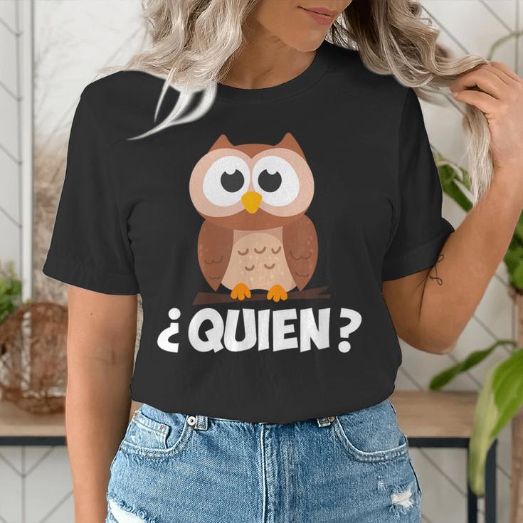Quien Who Owl Spanish Teacher Women's T-Shirt, funny gift Quien Who Owl Spanish Teacher Women's T-Shirt, funny gift