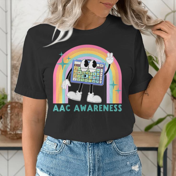 Rainbow AAC Awareness Month SPED Teacher SLP Communication Women's T-Shirt, funny gift