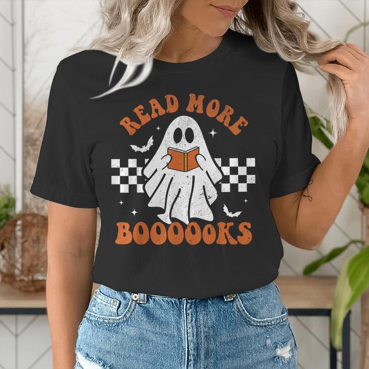 Read More Books Cute Ghost Reading Book Teacher Halloween Women's T-Shirt, funny gift