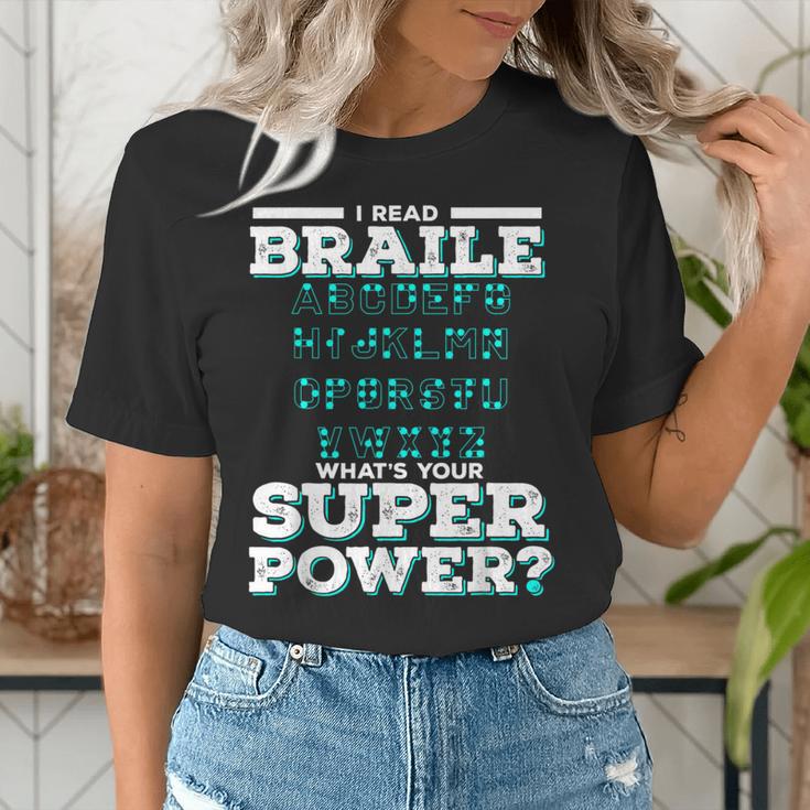 I Read Braille Tell Me Your Superpower Braille Teacher For Men Women Women's T-Shirt, funny gift I Read Braille Tell Me Your Superpower Braille Teacher For Men Women Women's T-Shirt, funny gift