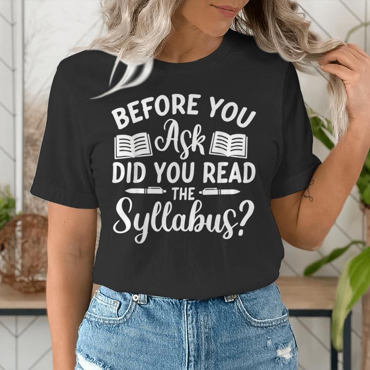 Did You Read The Syllabus Shirt Teacher Men Women Women's T-Shirt, funny gift