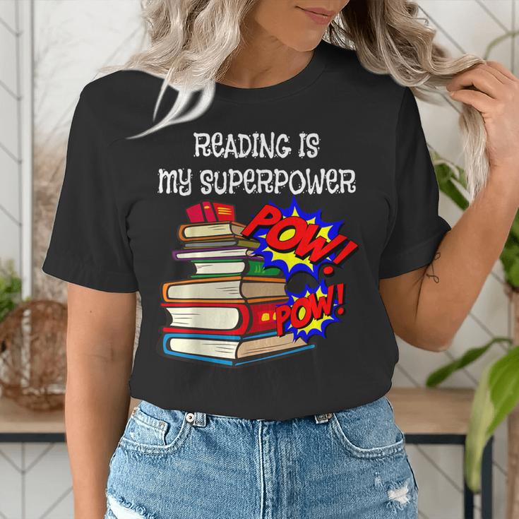 Reading Is My Super Power Superhero Best English Teacher Women's T-Shirt, Super Teacher Shirts, English Teacher Shirts, funny gift