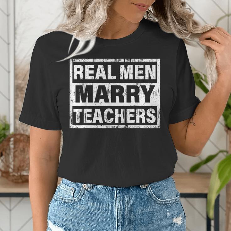 Real Men Marry Teachers Teacher Women's T-Shirt, funny gift