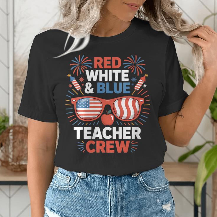 Red & Blue Teacher Crew Shirt 4th Of July Sunglasses Women's T-Shirt, funny gift Red & Blue Teacher Crew Shirt 4th Of July Sunglasses Women's T-Shirt, funny gift