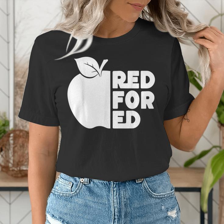 Red For Ed Teacher Support Public Education For Men Women Kids Women's T-Shirt, funny gift Red For Ed Teacher Support Public Education For Men Women Kids Women's T-Shirt, funny gift