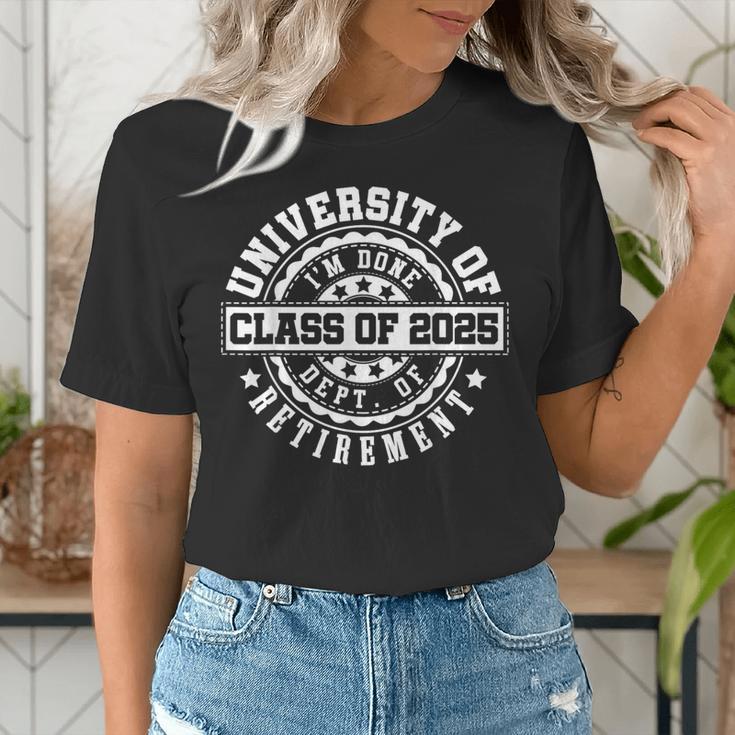 Retired 2025 For Teacher Retirement University Of I'm Done Women's T-Shirt, funny gift