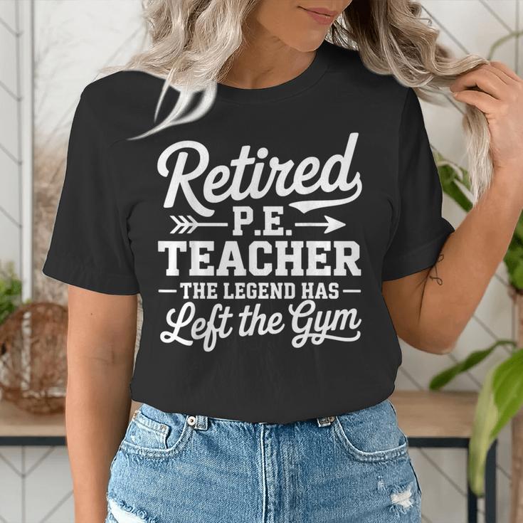 Retired PE Teacher Legend Left The Gym Physical Education Women's T-Shirt, Pe Teacher Shirts, funny gift
