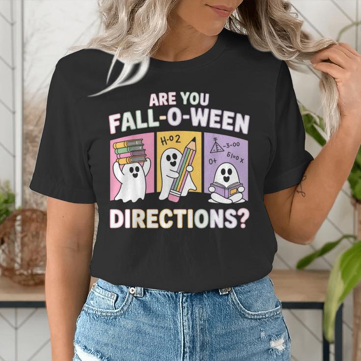 Retro Are You Fall O Ween Directions Teacher Halloween Ghost Women's T-Shirt, funny gift Retro Are You Fall O Ween Directions Teacher Halloween Ghost Women's T-Shirt, funny gift