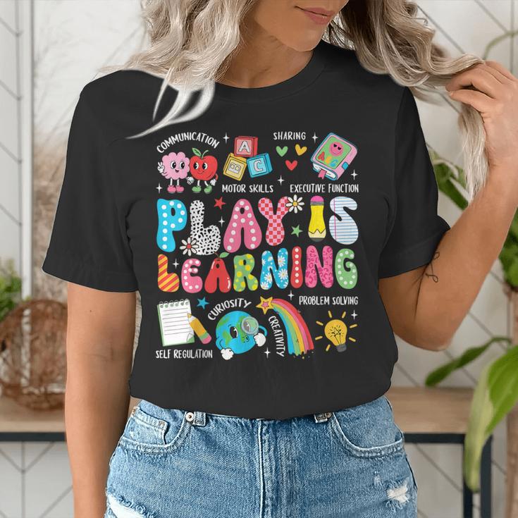 Retro Play Is Learning Kindergarten Teacher Team Women Women's T-Shirt, funny gift Retro Play Is Learning Kindergarten Teacher Team Women Women's T-Shirt, funny gift