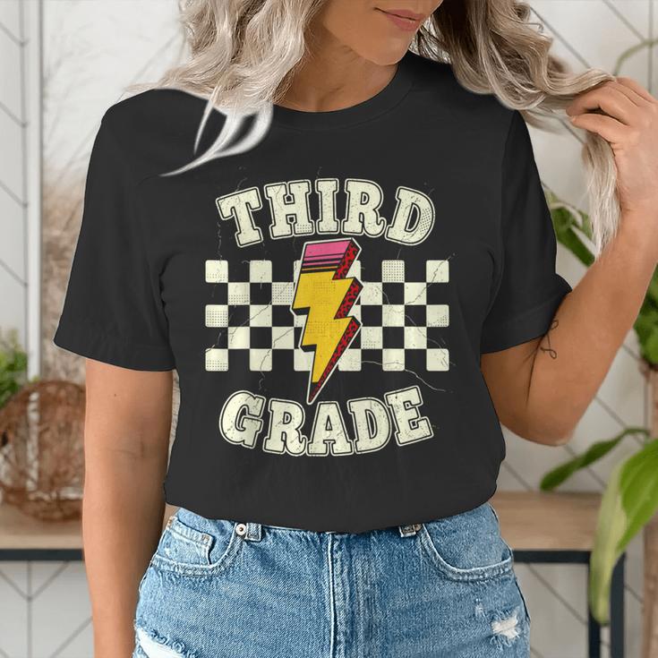 Retro Third Grade Teacher Lightning Bolt Pencil Teacher Kids Women's T-Shirt, funny gift Retro Third Grade Teacher Lightning Bolt Pencil Teacher Kids Women's T-Shirt, funny gift