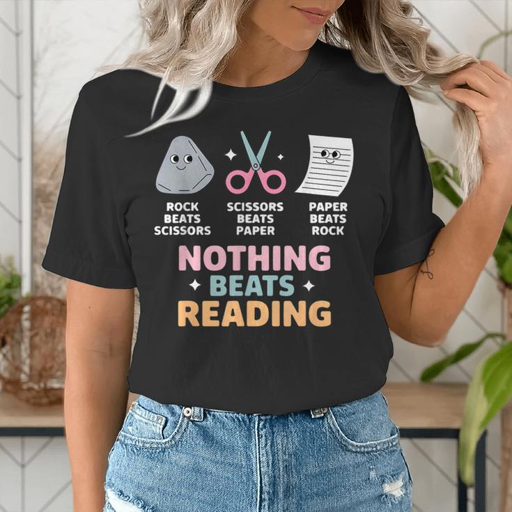 Rock Paper Scissors Teacher Librarian Nothing Beats Reading Women's T-Shirt, funny gift Rock Paper Scissors Teacher Librarian Nothing Beats Reading Women's T-Shirt, funny gift
