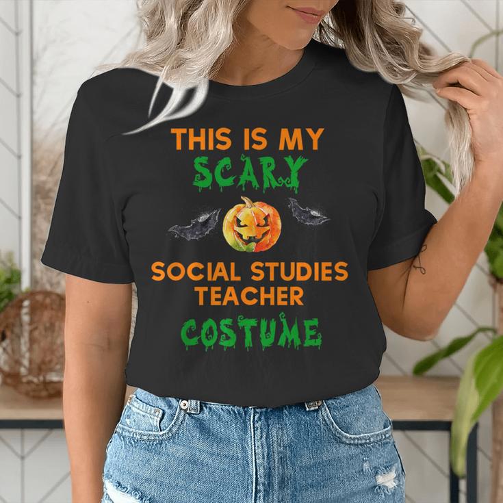My Scary Social Studies Teacher Costume Halloween Men Women Women's T-Shirt, funny gift