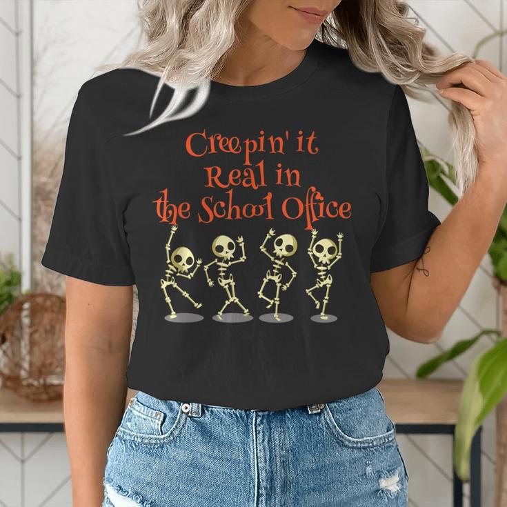School Office Clerk Creepin' It Real HALLOWEEN Teacher Shirt Women's T-Shirt, funny gift