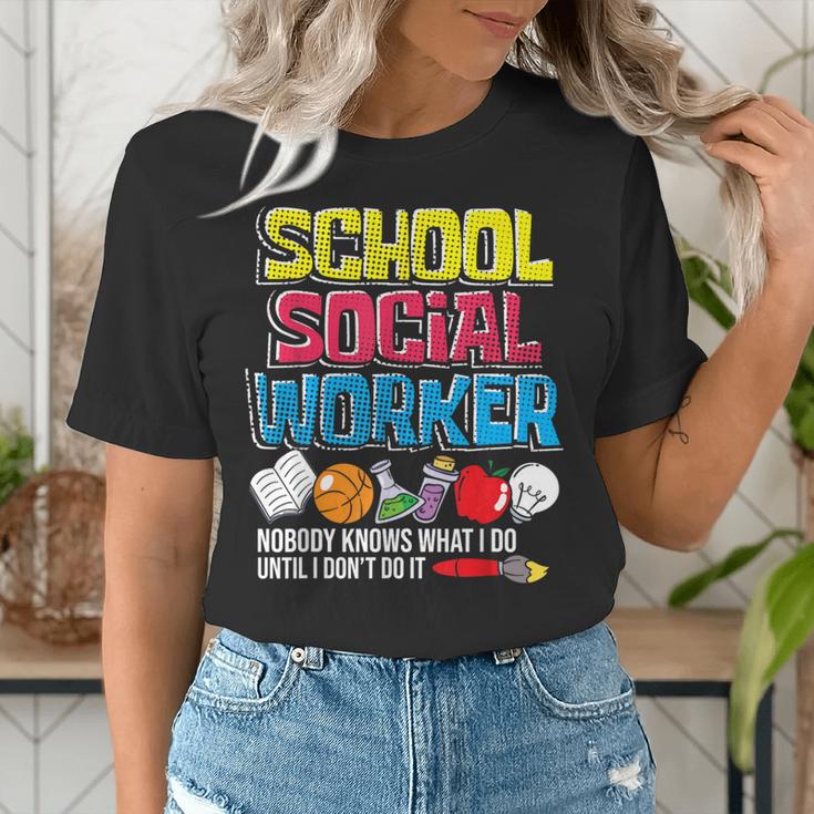 School Social Worker Teacher Caseworker Public Servant LSW Women's T-Shirt, funny gift
