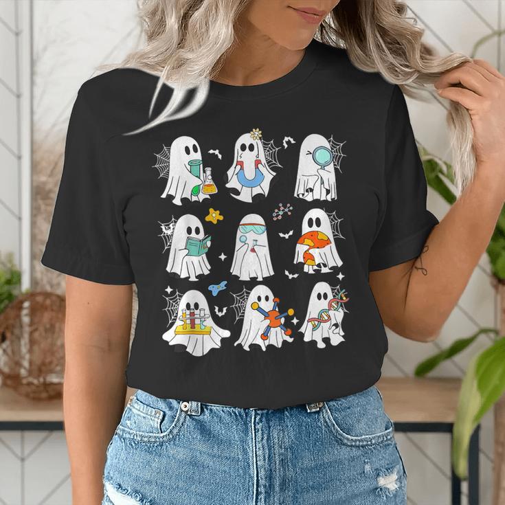 Science Teacher Ghost Laboratory Halloween Teacher Women's T-Shirt, Science Teacher Shirts, funny gift