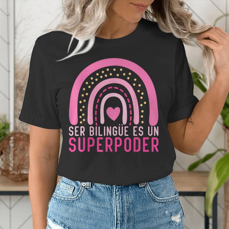 Ser Bilingue Es Un Superpoder Spanish Teacher Esl Teacher Women's T-Shirt, Esl Teacher Shirts, funny gift Ser Bilingue Es Un Superpoder Spanish Teacher Esl Teacher Women's T-Shirt, Esl Teacher Shirts, funny gift