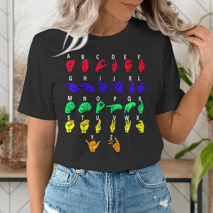 Sign Language Alphabet For ASL Interpreter Deaf Teacher Stud For Men Women Girls Kids Women's T-Shirt, funny gift Sign Language Alphabet For ASL Interpreter Deaf Teacher Stud For Men Women Girls Kids Women's T-Shirt, funny gift
