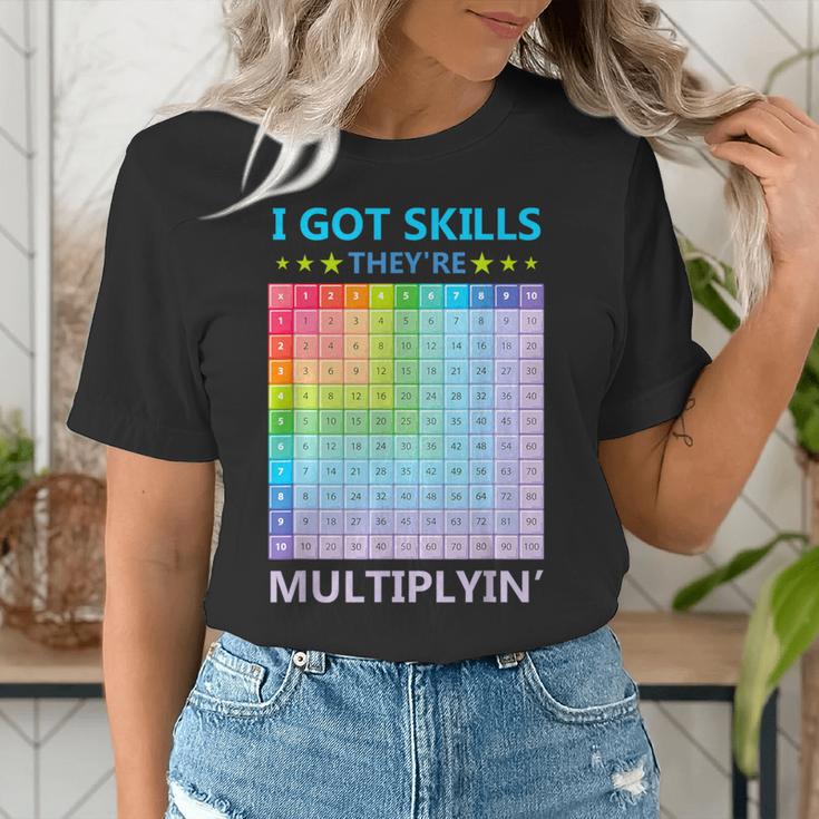 I Got Skills They'Re Multiplying Math Teacher Students Women's T-Shirt, funny gift