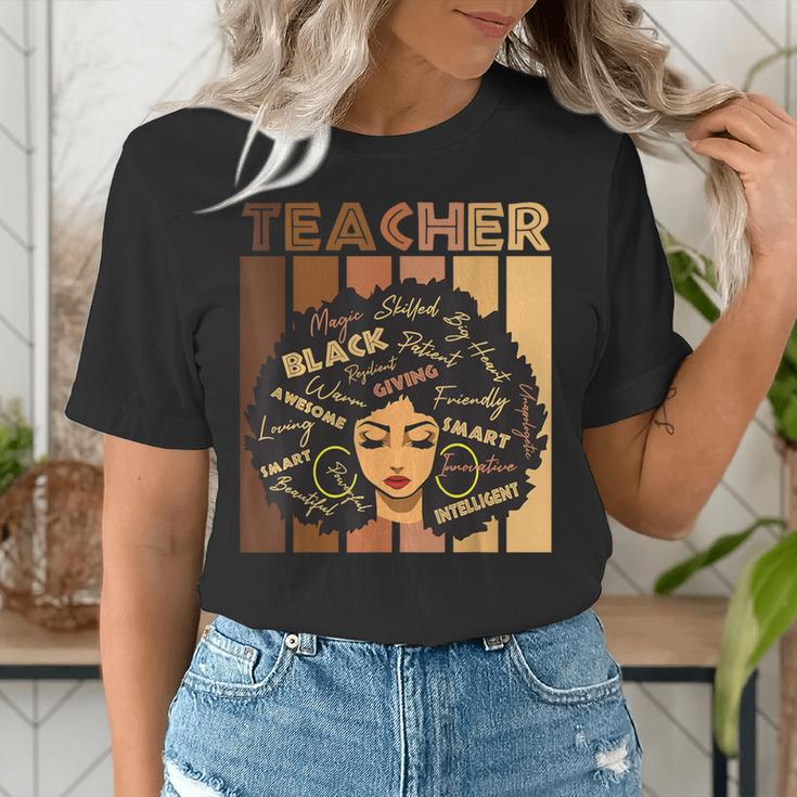 Smart Teacher Afro Girl Melanin African American Wowen Women's T-Shirt, funny gift