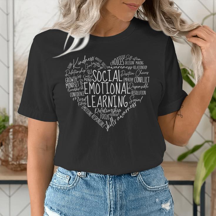 Social Emotional Learning Heart Counselor Teacher SEL Kind Women's T-Shirt, funny gift