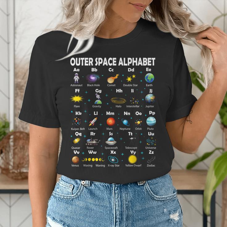 Space Alphabet Galaxy Astronaut Planets Student Teacher Women's T-Shirt, funny gift Space Alphabet Galaxy Astronaut Planets Student Teacher Women's T-Shirt, funny gift
