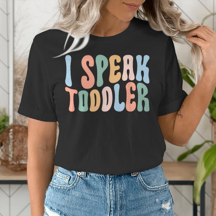 I Speak Toddler Teacher Pre School Back To School First Day Women's T-Shirt, funny gift I Speak Toddler Teacher Pre School Back To School First Day Women's T-Shirt, funny gift