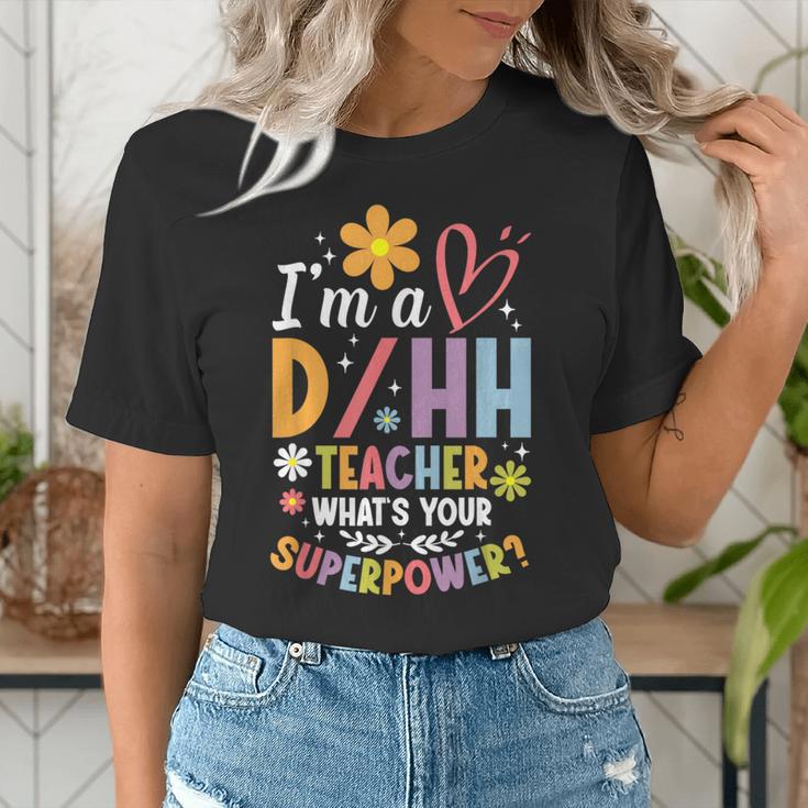 Special Education ASL Teacher Superpower DHH Teacher Women's T-Shirt, funny gift Special Education ASL Teacher Superpower DHH Teacher Women's T-Shirt, funny gift
