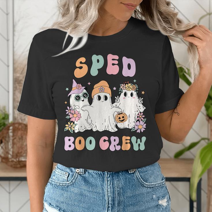 SPED Boo Crew Halloween Floral Ghost Special Ed SPED Teacher For Men Women Kids Women's T-Shirt, funny gift